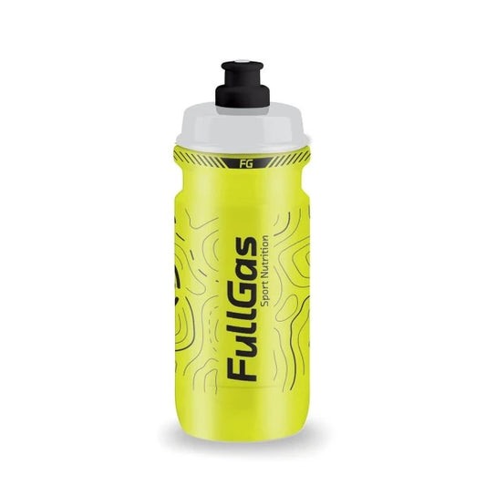 Bidón de ciclismo Fullgas x Hermida de 600 ml, con boquilla de seguridad, libre de BPA y diseñado para rutas largas en bicicleta. Ideal para deportistas exigentes.